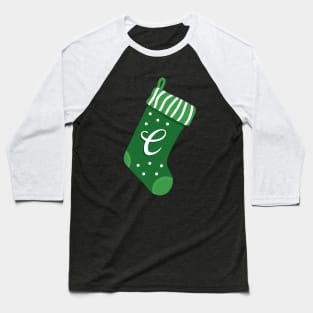 Christmas Stocking with Letter C Baseball T-Shirt